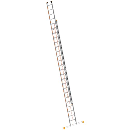 Preisvergleich Produktbild Layher 1037022 Seilzugleiter Topic 22, Aluminiumleiter 2x22 Sprossen, zweiteilig, ausziehbar, Länge 11.30 m