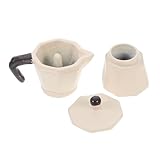 Adecuada para varias , cafetera se puede usar para decorar casas de muñecas, mini y más, tapa de olla de madera de casa de muñecas en miniatura, de cafetera