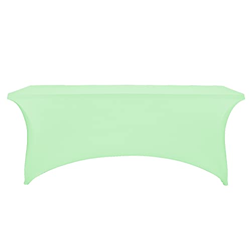 Image of FORLIFE Spandex Table Covers,Fitted Tablecloth for Rectangular Tables, Stretch Patio Table Covers, Universal Spandex Table Cover for Wedding, Banquet, Party (6ft, Mint)