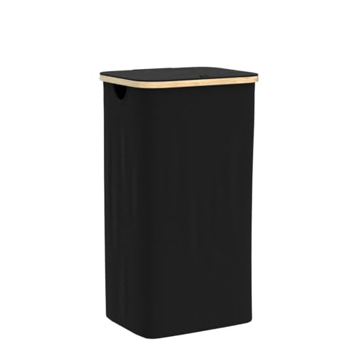 HENNEZ 100L Laundry Basket with Lid - Washing Hamper - Dirty Clothes Bin - Thick Fabric 220gsm, 100l Black, 100 l With Cover - Image 4