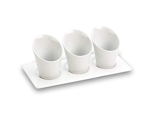 IMPULSE! Porcelain Moon Snack Bowl | Servingware Bowl for Snacks (e.g Bowl for Pistachios, Vegetables, Salads, Peanuts, Chips, Candy Fruit, Guac, Dip) | Set of 3