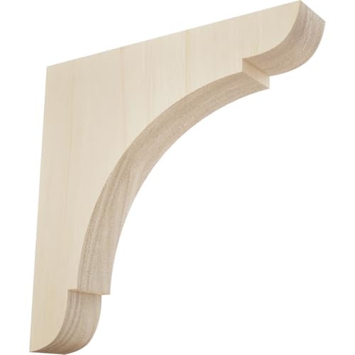 Ekena Millwork BKTW01X10X10OLRW Large Olympic Wood Wood Brackets, 1 3/4'W x 10'D x 10'H , Rubberwood