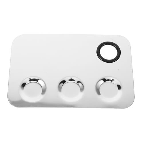 Didiseaon Foundation Mixing Palette Stainless Steel Makeup Palette 3 Sections Perfect for Makeup Artists Durable and Easy to Clean