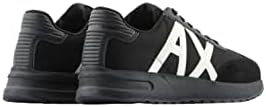 A|X Armani Exchange Men's Suede Toe Logo Sneaker, Black+Black+Off Whit, 8.5 | Image 2