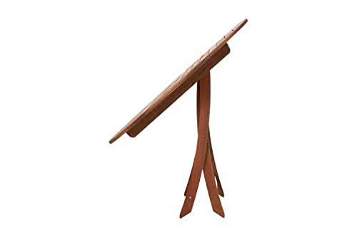 Mesa Dobrável Redonda de Madeira para Varanda Área Externa 120 cm Dobrável Oppa Design - Jatobá