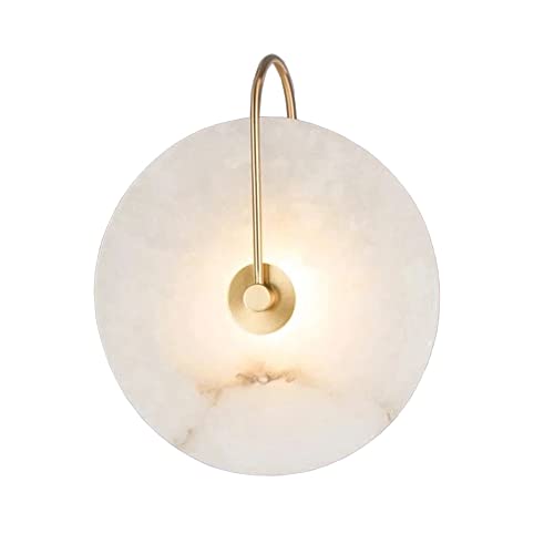 Image of Retro 5W Wall Lamp Fixture 6 inch Marble Stone Round Lampshade Bedroom Bedside Light LED SMD 2835 Wall Mounted Light Indoor Lighting Hotel Living Room Warm White 3000K Gold