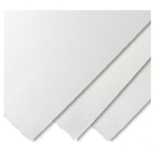 Lot de 10 Feuille Aquarelle 40,6x50,8 300g/m², grain fin blanc lumineux