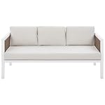 Beliani Gartenlounge Borello 5-Sitzer Weiß & Beige