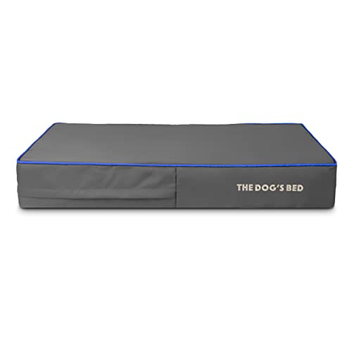 The Dog's Bed Replacement Outer Cover ONLY (Outer Cover ONLY - NO Bed, NO Waterproof Inner) for The Dog's Bed, Washable Oxford Fabric, Large 40” x 25” x 6” (Grey with Dark Blue Trim)