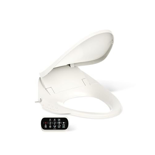 Kohler PureWash E750 Elongated Heated Bidet Toilet Seat, Touchscreen Remote Control, Biscuit, Quiet-Close Grip-Tight Lid, Self-Cleaning Wand, Warm Water Bidet, Adjustable Water Pressure, Nightlight