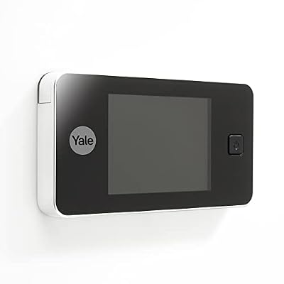 Yale Mirilla electrónica Digital 45-0500-1432-00-50-01, Blanca, Vista en Vivo, cámara, ángulo de visión de 105°, reemplaza la Mirilla de Puerta mecánica