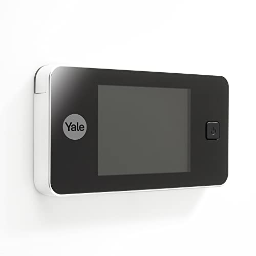 Yale Mirilla electrónica Digital 45-0500-1432-00-50-01, Blanca, Vista en Vivo, cámara, ángulo de visión de 105°, reemplaza la Mirilla de Puerta mecánica