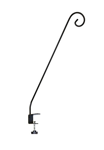 J Miles UH-BF251 Heavy Duty Deck Hook, 2 Inch Non-Slip Clamp, Black, for Bird Feeders, Planters, Suet Baskets, Lanterns, Wind Chimes and More!