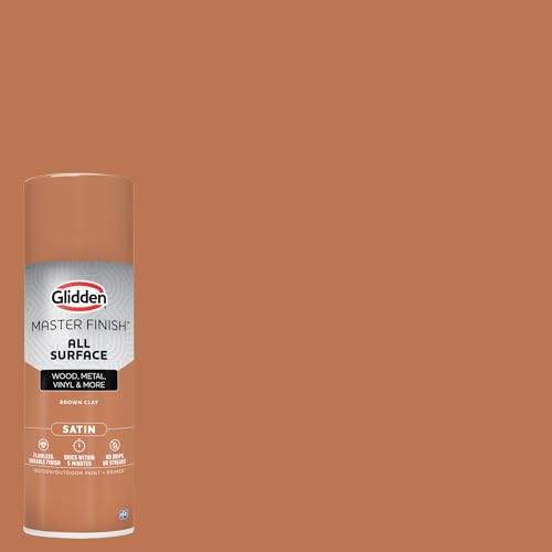 Image of Glidden Master Finish 12 oz. Satin Brown Clay Interior /Exterior All Surface Spray Paint and Primer (Pack of 2)
