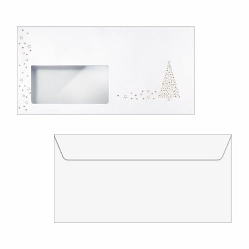 Enveloppes motif arbre de Noël or pour sublimer vos cartes de vœux en famille