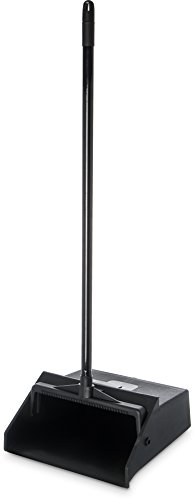 Carlisle FoodService Products Duo-Pan Upright Dust Pan with Serrated Yoke for Home, Restaurants, Kitchen, Lobby, And Office, Plastic, 30 Inches, Black