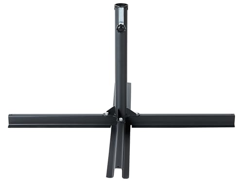 Beliani Base en Croix pour Parasol en Acier Noir 4,5 Kg 100 cm Usage Extérieur Vicchio
