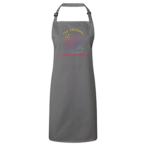 Tablier cuisine retro gaming original gris pour passionné arcade jeux vidéo