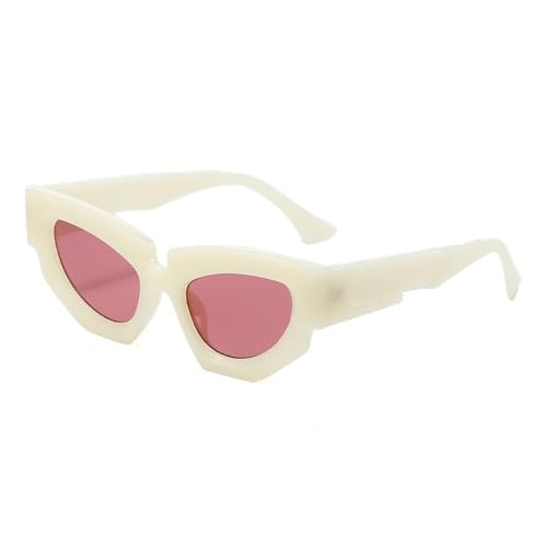 Lunettes de soleil œil de chat de style urbain et forme losange géométrique