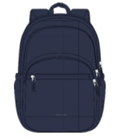 Image of BAGSMART College Laptop Backpack, Travel Backpack for Women, Quilted Casual Daypack, Water-Resistant Bookbag for 15.6 Inch Laptop, Navy Blue
