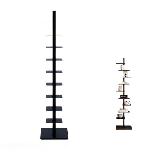 Estantería de metal giratoria de 9 niveles y torre de almacenamiento vertical multicolor para hogar