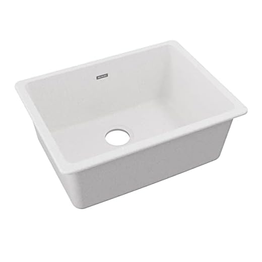 Elkay Quartz Classic ELGU2522WH0 Single Bowl Undermount Sink, White