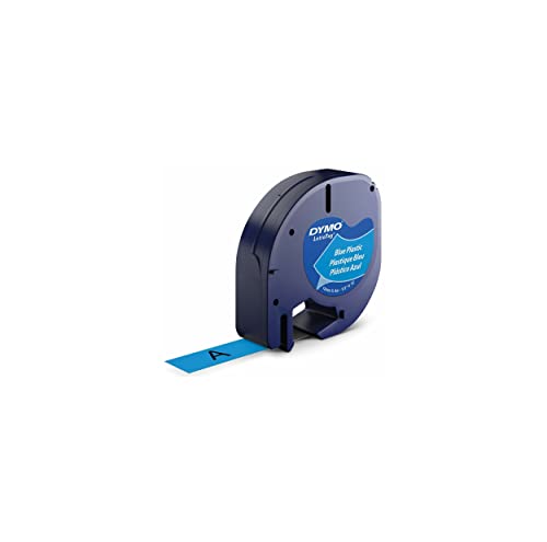 Dymo S0721650 LetraTag Plastic Label Tape, 12 mm x 4 m Roll - Blue