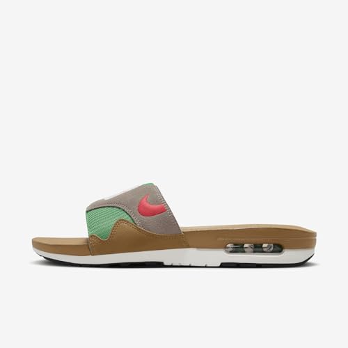 Nike Air Max 1 Men's Slides (FJ4007-200, Ale Brown/Olive Grey/Sail/Coral) Size 72