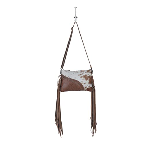 Myra Bag Western Leather Shoulder Handbag for Women - Cotton & Upcycled Canvas Boho Bag with Tassel Fractional4