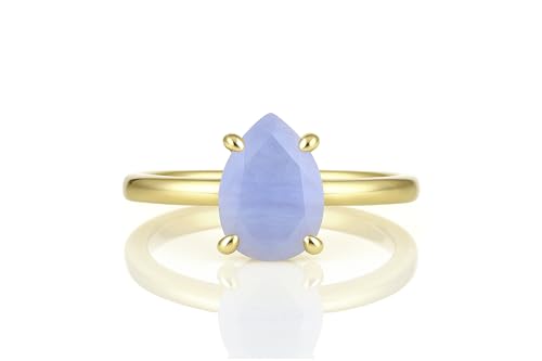 Bague en agate en dentelle sertie d'or 14k faite main pour femme