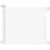 Veraste Retractable Baby Gate for Doorways and Stairs, Mesh Safety Gate for Pet, Indoor & Outdoor Use, One-Hand Operation, Easy Installation, 33.6' Tall, Expands to 55' Wide（White,33.6'x55'