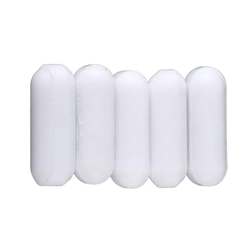 5pcs PTFE Stir Bars Type C White PTFE Stir Bar Laboratory Stirrer Flea for Magnetic Mixer (5 * 15mm)