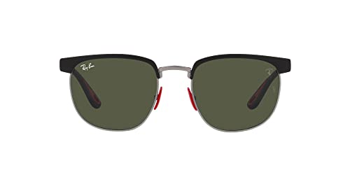 Ray-Ban Unisex Sunglasses Black Frame, Light Green/Silver Lenses, 53MM