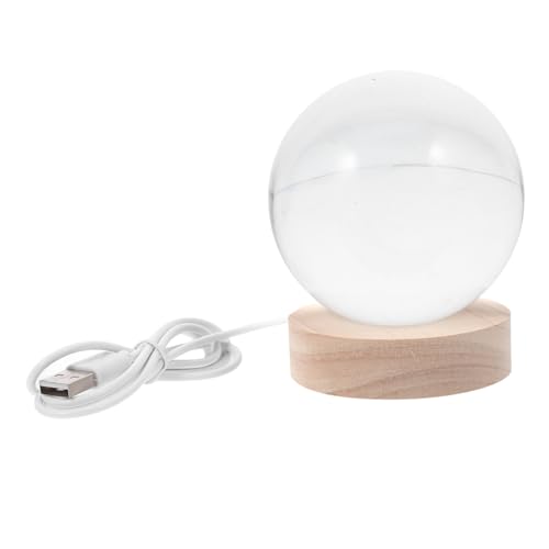 Homoyoyo Base Iluminada De Madera Lampara Planeta Iluminar La Bola De Linda Bola De Lámpara Lámpara De Planetas Lámpara De Mesa Lámpara De Luz De Noche Cristal