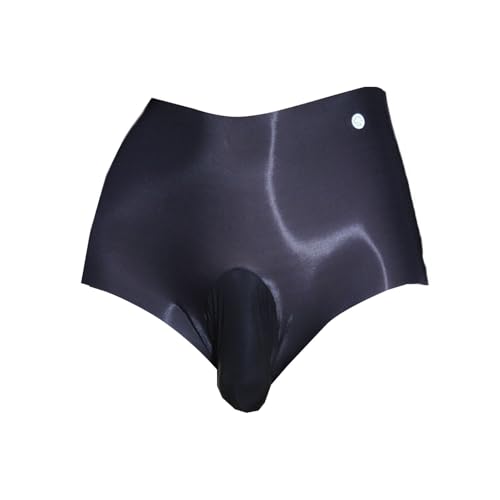 LESOYA Men's Sexy See Through Sheer Ice Silk Panties High Elastic Low Rise Boxer Briefs with Sheath Underwear