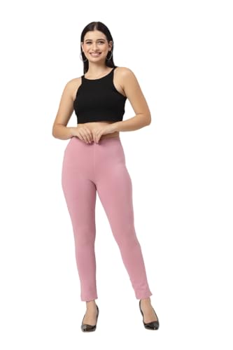 Image of ON&ON Women's Cotton Stretchable Slim Fit Straight Pants Trouser for Casual Wear and Office Wear