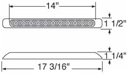 C2W 17" Red LED Truck, Trailer & RV Brake Stop Turn Tail Lights, Chrome Bezel, 2 Pack, for Truck, Trailer & RV