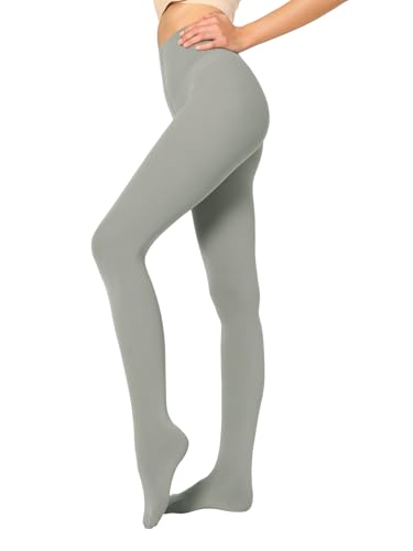 Image of Women's 80 Denier Semi Opaque Tights High Waist Soft Solid Color Footed Pantyhose
