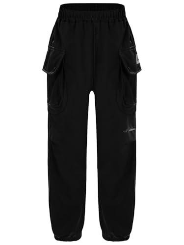 Boys Cargo Jogger Pants Kids Elastic Waist Casual School Uniform Sweatpants Jogging Trousers