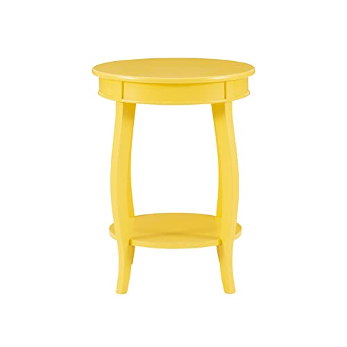 Powell Furniture Powell Round Shelf, Yellow Table #TOP6