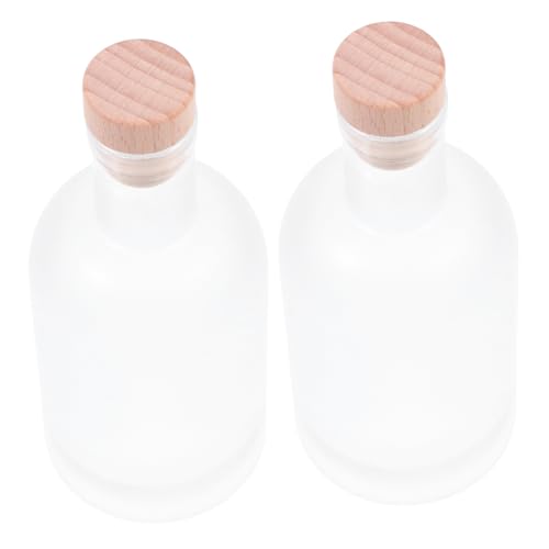 STOBAZA 2pcs Diy Wine Bottles Reusable Empty Liquor Bottles Fillable Cider Frosted Craft Glasses