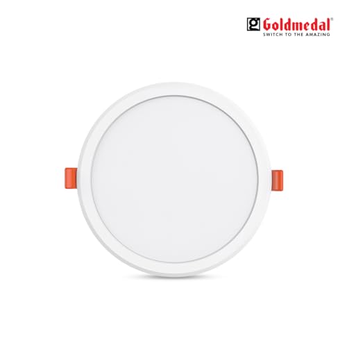 Image of Goldmedal Glazz 10W Round Ceiling Light | Recessed LED Downlight for False Ceiling |Cut Out :6.02 Inch | for Home,Hall,Room,Kitchen,Office,Shop |Cool Daylight (6500K), Pack of 20
