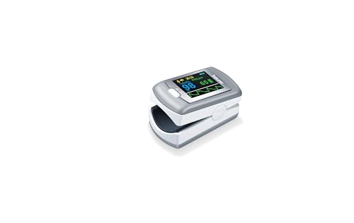 Beurer Oxímetro de pulso PO 80, medición de la saturación de oxígeno (SpO₂) y frecuencia cardíaca (pulso), registro continuo de 24 horas, software» beurer SpO₂ Assistant», función de alarma | 1 paquete