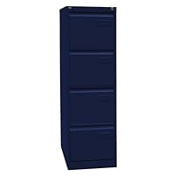 Bisley LIGHT Hängeregistraturschrank, einbahnig, DIN A4, 4 HR-Schubladen, Metall, 639 Oxfordblau, 62.2 x 41.3 x 132.1 cm