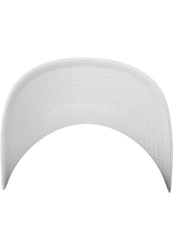 Image of Flexfit Trucker Mesh Fitted Cap | 6-Panel, Mid-Profile, Stretchable Mesh Backing, Flexfit Sweatband, Curved Visor, Silver Undervisor