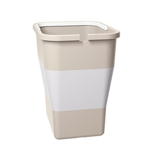 Papelera de plástico para habitaciones de hotel y escritorios beige 8L
