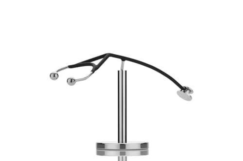 SCITOY STAINLESS STEEL POINT BALANCED STETHOSCOPE FOR MEDITATION, ENTERTAINMENT, OFFICE – HOME DECORATIONS AND GIFT. (Black stethoscope with polished stand) SCITOY STAINLESS STEEL POINT BALANCED STETHOSCOPE FOR MEDITATION, ENTERTAINMENT, OFFICE – HOME DECORATIONS AND GIFT. (Black stethoscope with polished stand)