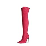 ★ Diseño moderno, simple y restringido. Estas hermosas botas sobre la rodilla hacen que las piernas sean más sexy y encantador. Ponte botas y siempre eres el foco de la multitud. Es muy adecuado para el desgaste diario, reuniones de amigos, bares, actuaciones en escenario o cualquier otra ocasión.