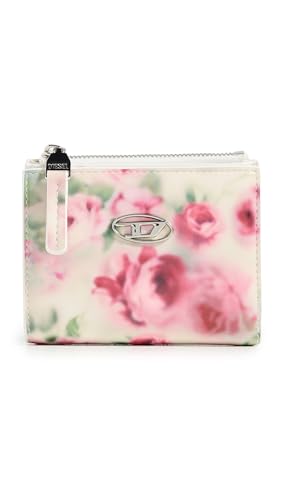 Diesel Womens Play Bi-Fold Zip II White/Pink Roses One Size