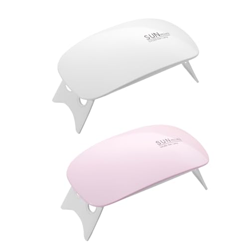 2Pcs Mini UV Nail Lamp, UV LED Nail Lamp & Nail Lamp - Compact Portable Gel Nail Dryer for Curing Gel Polish & Semi-Cured Nail Wraps, Fast Drying USB-Powered Manicure Tool for Travel & Home Use